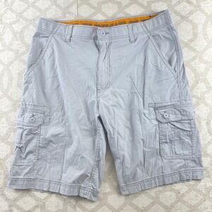 Wear First Mens Ripstop Cargo Shorts Grey Size 36 Free-Band Stretch Hiking